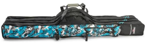 Aquantic Rutentasche für Brandungsruten, 3 Kammern, 145-155cm x 30cm x 27cm, mit Außentaschen und Tragegurten, Surfruten-Tasche (Rutentasche 165cm)