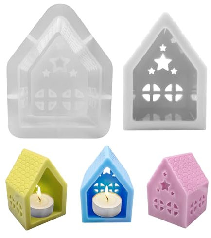 Silikonformen Gießformen Häuser, 3D Silikonform Haus Silikonform Kerzenhalter Silikonform Weihnachten Gießformen Silikon Gießform Haus Gips Zum Gießen Giessformen Silikon Gießform Kerzenhalter