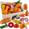 LINFUN KIDS Jouet Légumes en Bois à Découper, Pain Cuisses Jeux de Cuisine pour Enfants Jeu D'imitation Education Cadeau pour Garçons Filles 3 4 5 Ans