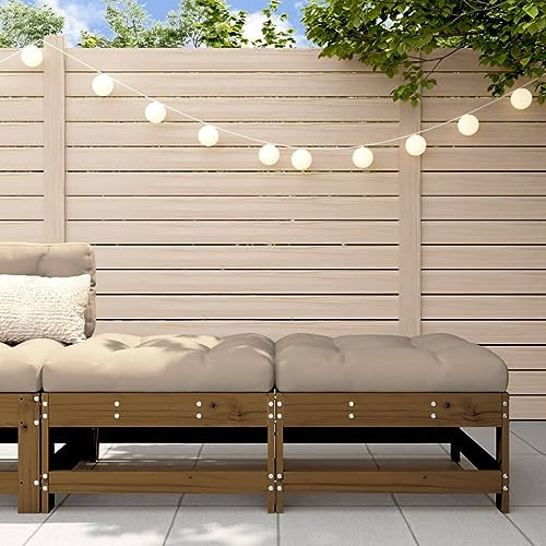 Iiaky Gartenhocker mit Kissen Balkon Box Hocker Balkon MöBel Gartenhocker Gartenstuhl 2 STK. Honigbraun Massivholz Kiefer - 825586