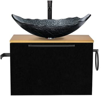 ZealWe Badmöbel Set 2-teilig Waschbecken mit Unterschrank 60 cm mit Handtuchhalter Rollenhalter, Waschtischunterschrank hängend mit Waschtish 56 cm für kleine Gäste WC Waschplatz, Modern Silber