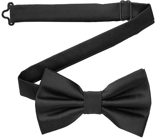 DonDon papillon uomo fatto a mano aspetto di seta 12 x 6 cm papillon Nero