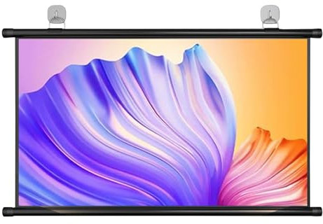 30 , 40 , 50 , 60 , 72 Projector Screen Pull Down Wrinkle-Free Screen, Hangable HD Projection White Screen, 16:9/4:3 Projections Movies Screen Wall Mountable For Home Theater Office(16:9,30)