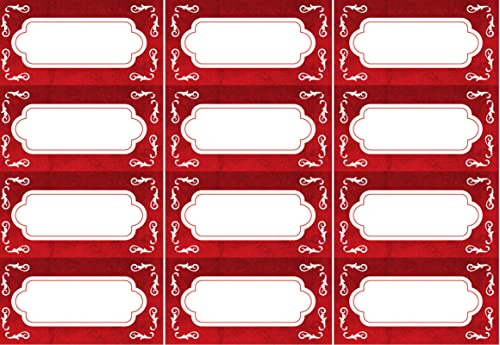 500 x Adhesive Christmas Labels Stickers - Festive Red, Homemade, Jam Chutney Preserve Preserving Gift Gifting