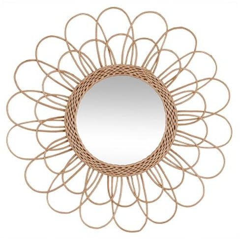 Well Home - Miroir Fleur en rotin D.56 cm