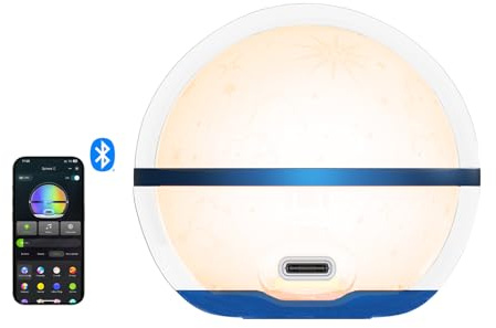 OLIGHT Sphere C LED Nachtlicht USB-C mit App Steuerung | 75 Lumen, bis zu 40 Stunden Laufzeit, 20 Beleuchtungsoptionen, Sternenhimmel, Farbwechsel, Stimmungslicht