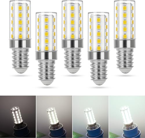 E14 LED Dimmbar Lampen,Kaltweiß 6000K 3.5 W E14 Glühbirnen,AC 220V,Ersatz 30-35W Glühlampen,350LM Maiskolben,Energiesparlampe Edison-Schraube Kerze Leuchtmittel für die Heimbeleuchtung,5er-Pack