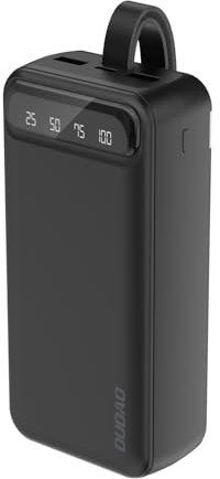 DUDAO 30,000mAh Power Bank - Fast Charging Portable Charger with USB-C & Dual USB Outputs, LED Flashlight - High Capacity External Battery Pack for iPhone, Tablets, iPad (K8s+ Model, Black)