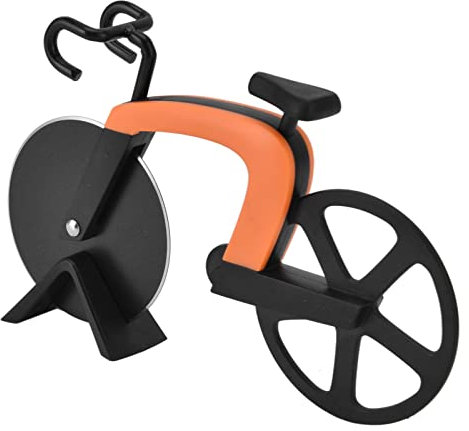 Pizza Ter Wheel Flecken mit Fahrrad mit Dem Fahrrad mit Dem Fahrrad Geformt für Küchen, Motorrad-Enthusiasten, Einfach zu, Vielseitiger Gebrauch (ORANGE)