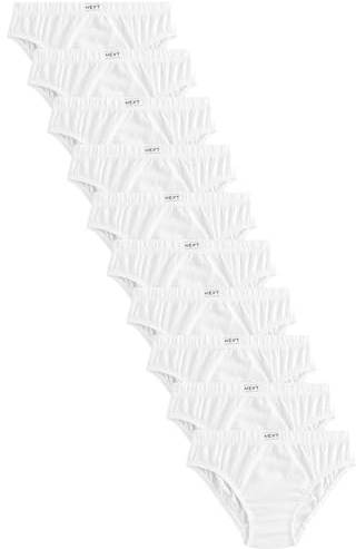 NEXT Jungen Unterhosen aus 100% Baumwolle, 10er-Pack Weiß Numeric_86-Numeric_92