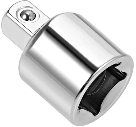 TA-VIGOR 3/8 Inch (F) to 1/4 Inch (M) Socket Adapter, Cr-V Steel Socket Reducer with Ball Detent, Chrome Finish Drive Adapter for Ratchets and Wrenches