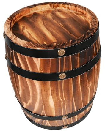 EPIGEIST Weinfass Dekoration Holzfass Vintage Stil Massives Holz Retro Fass Deko Für Wohnraum Büro Pflanzenbehälter