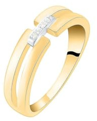 CHRIST Damen-Damenring 585er Gelbgold, 585er Weißgold 2 Diamant