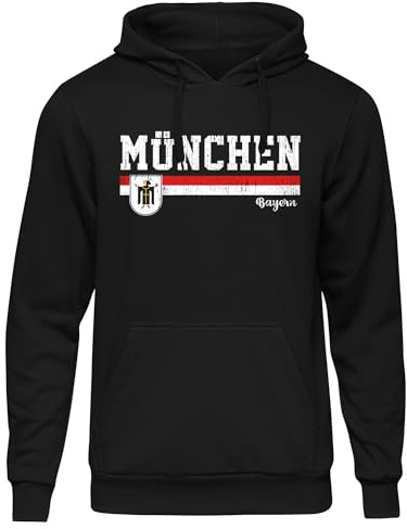 UGLYSHIRT München Heimat Kapuzenpullover | Hoodie Herren Pullover Fanartikel Bayern Stadt Szene Sport Langarm