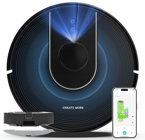 Bagotte 5000Pa Robot Vacuum and Mop with No-Go Zones
