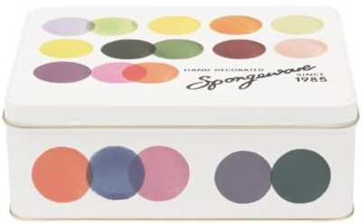 Emma Bridgewater Farbpalette Aufbewahrungsdose Mehrfarbiges Polka Dot Design 19,5 x 7,5 x 15,5 cm Metall Vintage Stil Rechteckig für Küche Aufbewahrung und Home Organisation