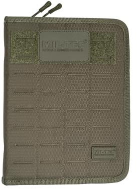 Mil-Tec Tactical Notebook Hextac • Gepolstertes Notizbuch mit Hülle/Reißverschluss • Oliv,Medium