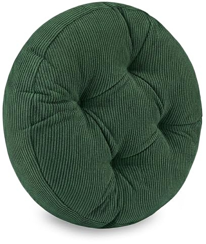Sitzkissen Rundes Sitzpolster 40 cm aus Cord waschbar – Stuhlkissen & Bodenkissen Sitzpolster Stuhlauflage für Esszimmer Wohnzimmer Küche Sitzbank & Hocker Grün