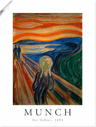 ARTLAND Wanddeko Poster & Kunstdrucke Wandposter Edvard Munch Der Schrei berühmtes Gemälde Klassischer Expressionismus U6DT