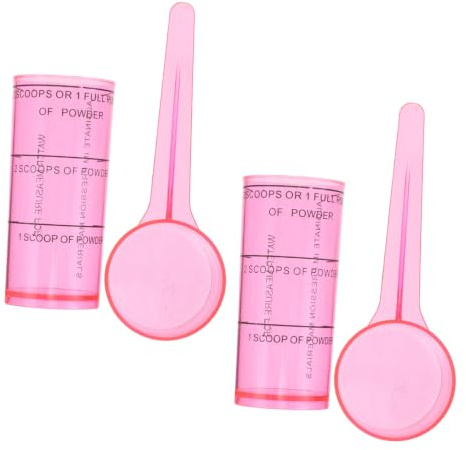 Ciieeo 2 Set Set Misurino e Cucchiaio Graduato per Odontoiatria, Plastico Rosa, per Alginato e Materiale in Gesso, per Laboratori e Cliniche Dentali, Professionisti Odontoiatrici