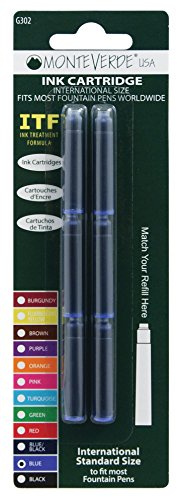 Monteverde G302BU Patronen, säurefrei Geeignet für Rechts-/Linkshänder blau