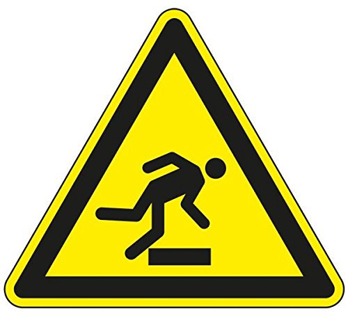 LEMAX® Warnschild Warnung vor Stolpergefahr, ASR/ISO, Folie,selbstklebend, SL 200mm