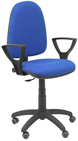 Silla Ayna Bali Azul Brazos fijos Ruedas de parqué