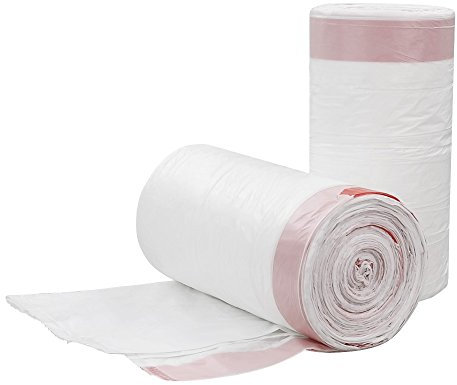 Cadineer 10L Drawstring Bin Liner, White, 120 Counts