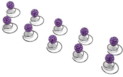10 x Straß Curlie Curlies Premium - Brauthaarschmuck, Haarschmuck | Set – Lila
