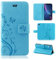 betterfon Hülle Kompatibel mit Apple iPhone XR | Premium PU Leder Handyhülle Wallet Case für iPhone XR | Schutzhülle Blumen Klapphülle Handyhülle | Blau
