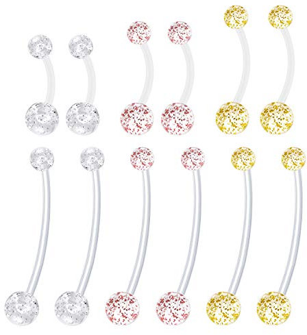 Mayhoop Bauchnabelpiercing Bauch Stecker Bioflex Banane Piercing Schwangerschaft Oder Sport Flexibel Kunststoff Schwangerschaftspiercing 1.6mm 14mm 16mm 18mm 32mm