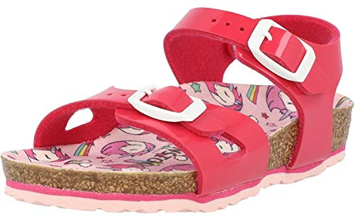 Birkenstock Rio, Sandali unisex per bambini, Fucsia Tulip Unicorn, 26 EU Étroit