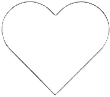 Vaessen Creative Metallring Ø 25 cm x 3 mm Unbeschichtet Herz zum Basteln - Silber Drahtkreis und Deko Kranz aus Metall für TrockenblumenKranz, Makramee, Traumfänger, Mobile Basteln und Wanddeko