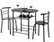 RELAX4LIFE Essgruppe 3-teilig, Sitzgruppe platzsparend, Esszimmer Set mit Tisch & 2 Stühlen, Küchentisch mit Ablage, Esstisch Set Holz, Balkonset für 2 Personen, Küche Garten Café Bar (Voll-Schwarz)