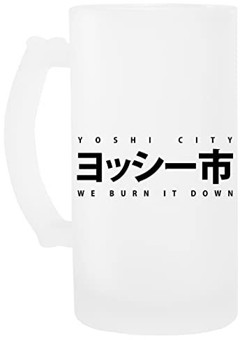 Yoshi? Black Vidrio Cerveza Taza Beer Mug