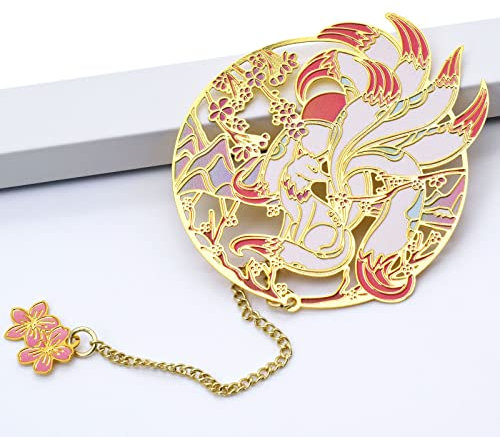 BLBMH Metall-Lesezeichen Kitsune-Lesezeichen, exquisite Fuchs-Lesezeichen, cooles Lesebuch, ideales Geschenk für Leser, Mädchen, Frauen, Jungen, Kinder, Männer, bester Freund (K10)