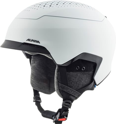 Alpina Banff MIPS - Nachhaltiger, Sicherer und Leichter MIPS Skihelm Mit Schafswolle-Innenfutter Für Erwachsene, White matt, 51-55 cm