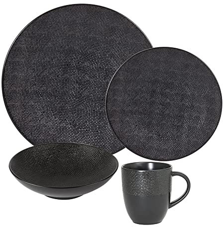 Table Passion - Service d'assiettes et ses mugs Vesuvio noir