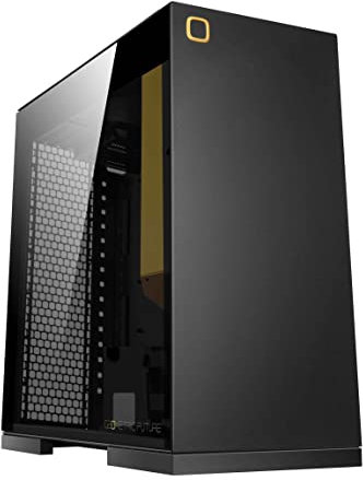 Geometric Future M8 Lohan Mid Tower E-ATX/ATX-PC-Gehäuse, vertikales Lufttunneldesign, 420/360 Radiator, vertikale GPU-Halterung, Schwarz, GEO-M8-LOB