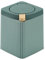 Zhongren Petite poubelle à papier carrée avec couvercle à poussoir pour cuisine, salle de bain, salon, bureau, poubelle en plastique – 8 L (vert)