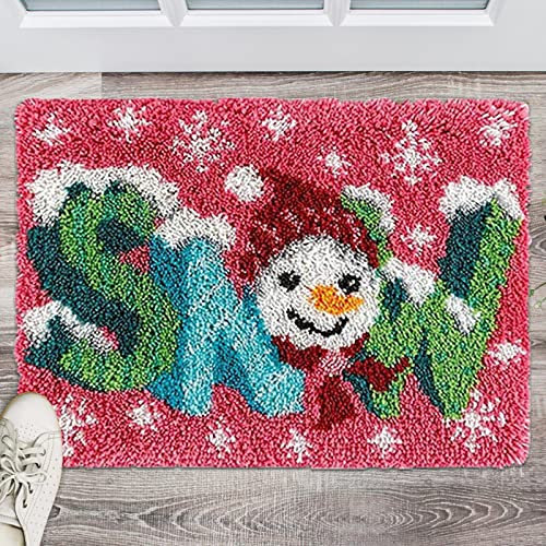 Offfay Latch Hook Rug Kits, Latch Hook Kit, DIY Crochet Rug Making Kit for Adults Kids, 3D Cross Stitch Carpet Embroidery Needlework Crocheting for Home Decor, 15 * 20in