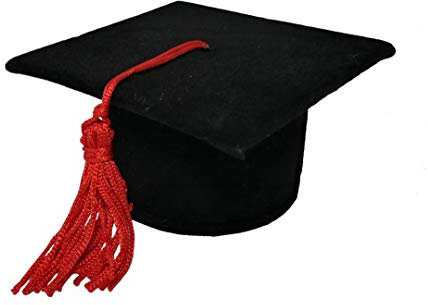 24 PZ SCATOLINA Tocco Cappello Laurea Nero in Velluto con Nappina 7x7x3,7 CM BOMBONIERA PORTACONFETTI Laurea Festa Party