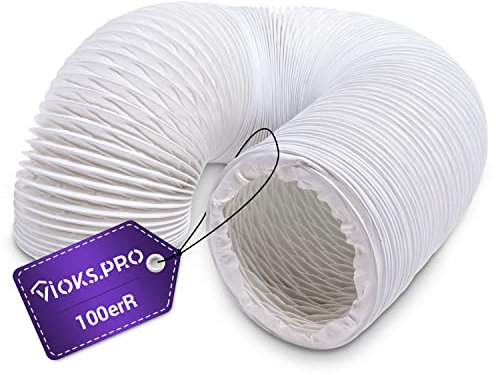 Vioks.pro Abluftschlauch Trockner PVC Flexrohr 100mm Air-Tec 2,5 m Verlängerung für 100er Luftführungssysteme/Abzug Schlauch für Wäschetrockner