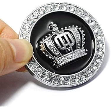 OAN Crown Auto Emblem, Auto Außen & Innen Bling Auto Zubehör Auto Dekoration Aufkleber Auto Bling Zubehör für Frauen Strass Krone Emblem (Groß - 6,5cm, Silber)