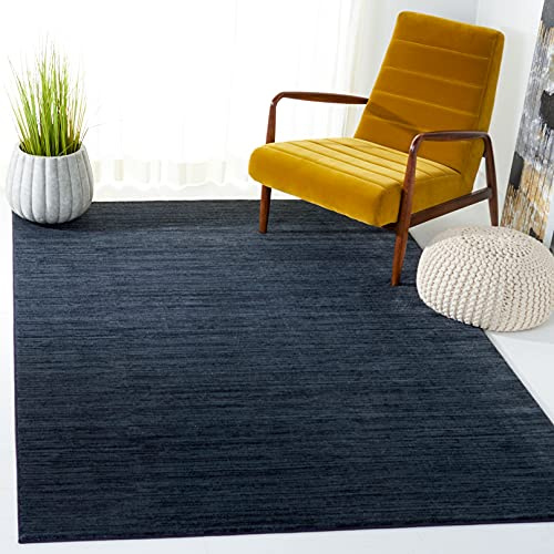 SAFAVIEH Modern Teppich für Wohnzimmer, Esszimmer, Schlafzimmer - Vision Collection, Kurzer Flor, Schwarz, 155 X 229 cm