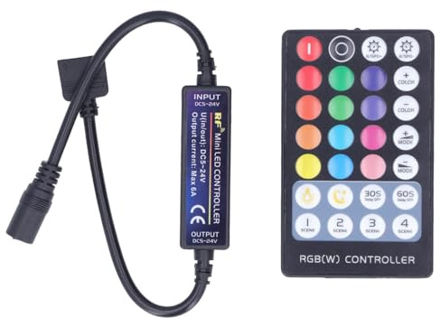 Cyrank Mini 5-poliger RGBW-LED-Controller RF-Fernbedienung Mini-RGBW-LED-USB-Lampenstreifen Full Touch Remote Transmission Ultra Thin Controller Drahtlose Fernbedienung LED