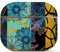 Berkin Arts Kompatibel mit AirPods Pro 2 Generation 2022 Hülle AirPods Case Ästhetisch Rosé Goldenes Hardcover mit Schlüsselanhänger Geometrische abstrakte Kunst Neon-Blumenmuster