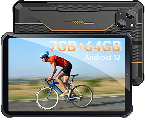 OUKITEL RT3 (2023) 8 Inch Tablet, 7GB+64GB/SD 1TB Rugged Tablet Android 12, 5150mAh, 4G Dual SIM, 5G Wi-Fi, Octa-Core, 16MP Camera Portable Tablets, IP68 Waterproof/Bluetooth 5.3/GPS/OTG, Orange