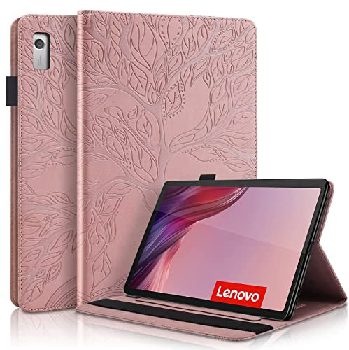 Succtopy Funda para Lenovo Tab M9 HD 9 Pulgadas TB-310FU 2023,Ultra Slim PU Protectora Tableta Cover Lenovo Tab M9 HD 2023,Carcasa con Función de Soporte Lenovo Tab M9 HD 9 Pulgadas 2023,Oro Rosado