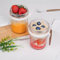 Winter Shore Tarros de Cristal con Tapa y Cuchara [Pack de 2] - Botes Cristal Transparente con Marcas de Medidas y Tapas con Anillo de Silicona para Avena, Cereales, Ensalada, Pudding - 350 ml